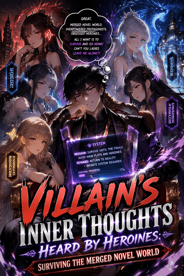 Villain's Inner Thoughts Heard by Heroines: Surviving the Merged Novel World