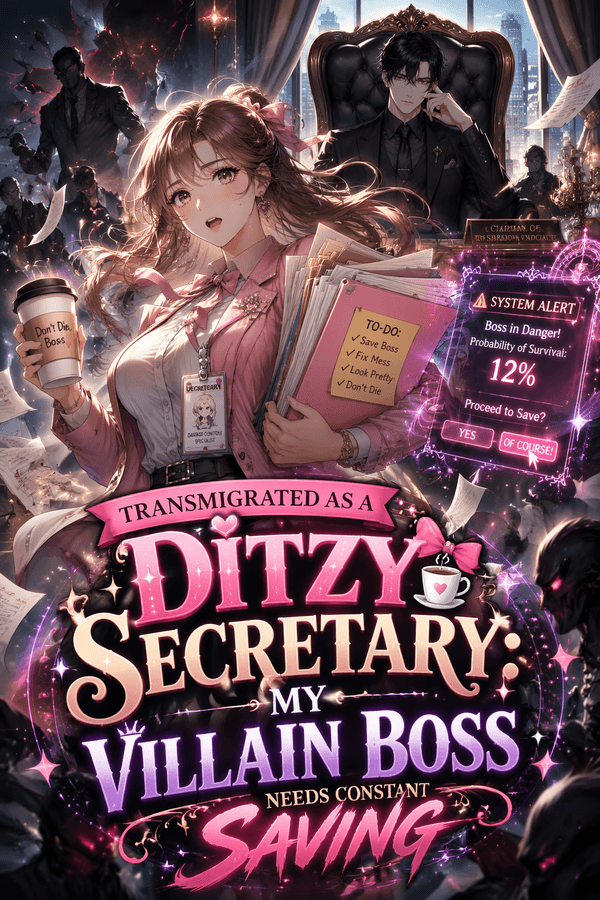 Transmigrated as a Ditzy Secretary: My Villain Boss Needs Constant Saving
