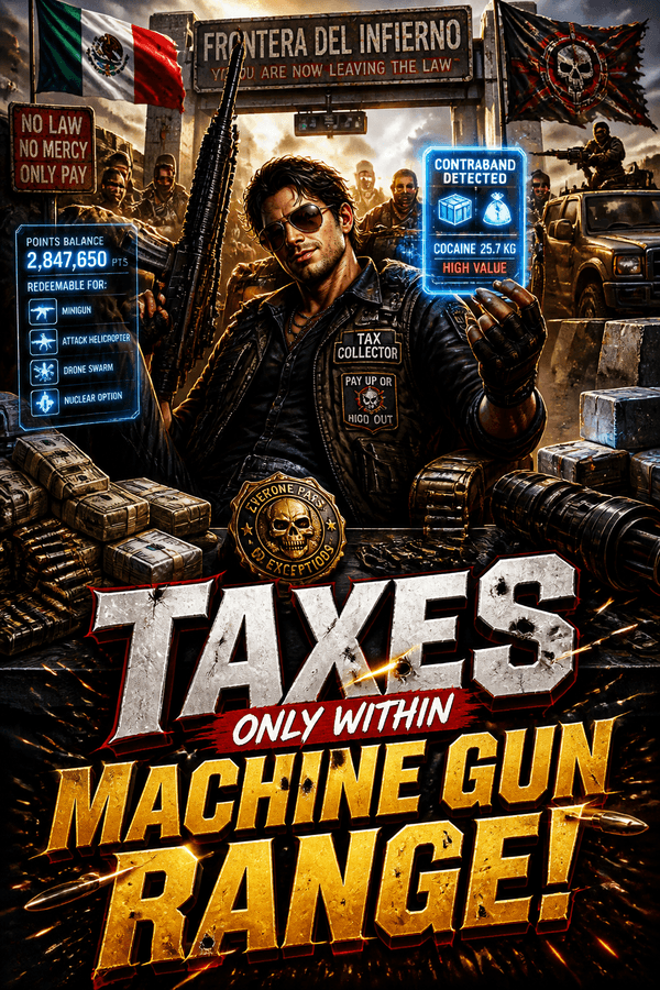 Taxes Only Within Machine Gun Range!