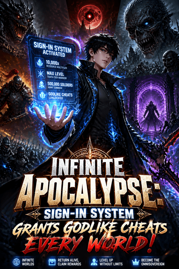Infinite Apocalypse: Sign-In System Grants Godlike Cheats Every World!