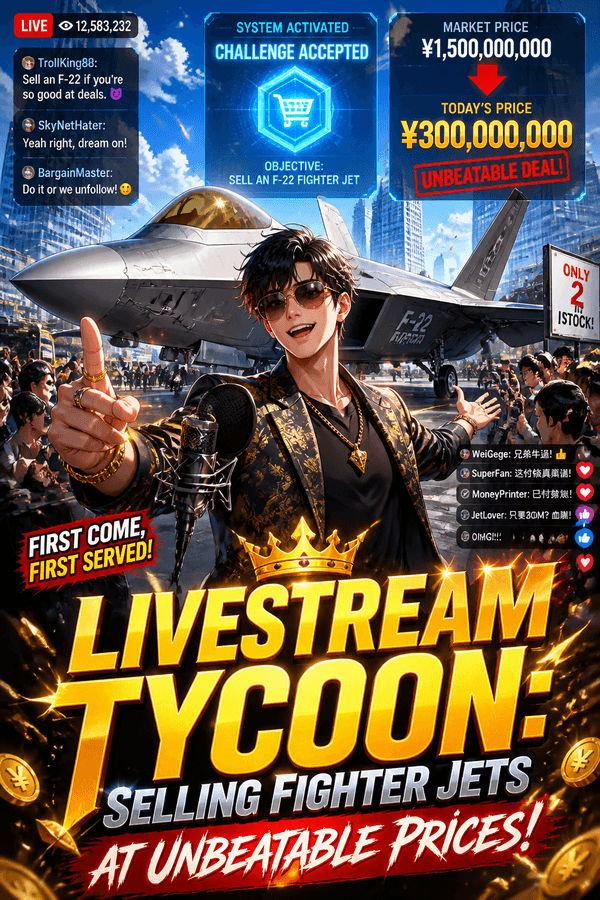 Livestream Tycoon: Selling Fighter Jets at Unbeatable Prices!