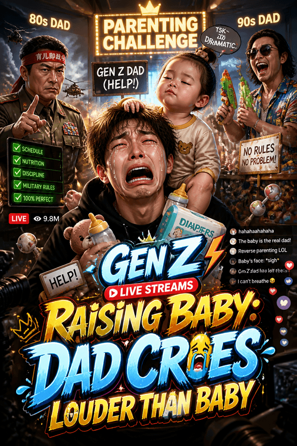 Gen Z Live Streams Raising Baby: Dad Cries Louder Than Baby