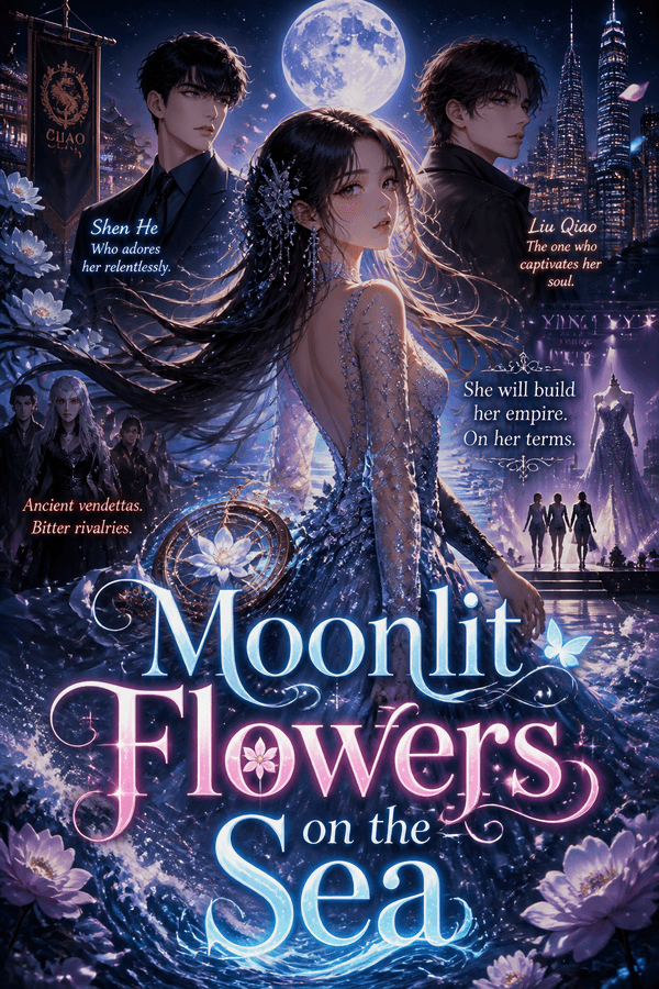Moonlit Flowers on the Sea