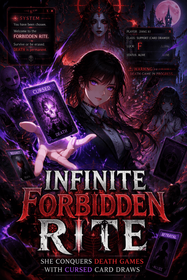Infinite Forbidden Rite: She Conquers Death Games with Cursed Card Draws