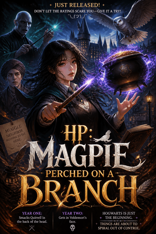 HP: Magpie Perched on a Branch