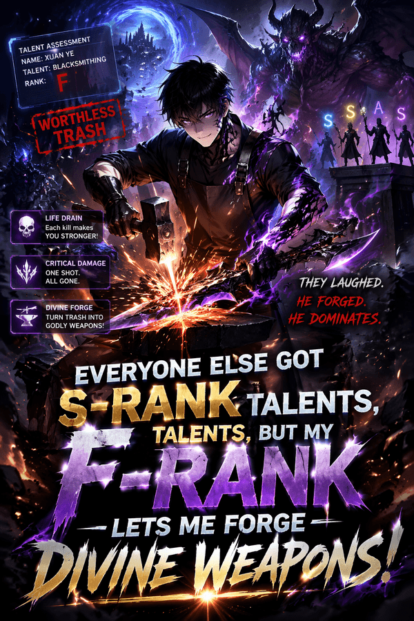Everyone Else Got S-Rank Talents, But My F-Rank Lets Me Forge Divine Weapons!
