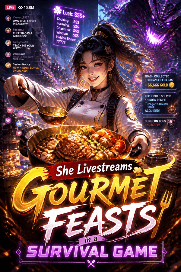 She Livestreams Gourmet Feasts in a Survival Game