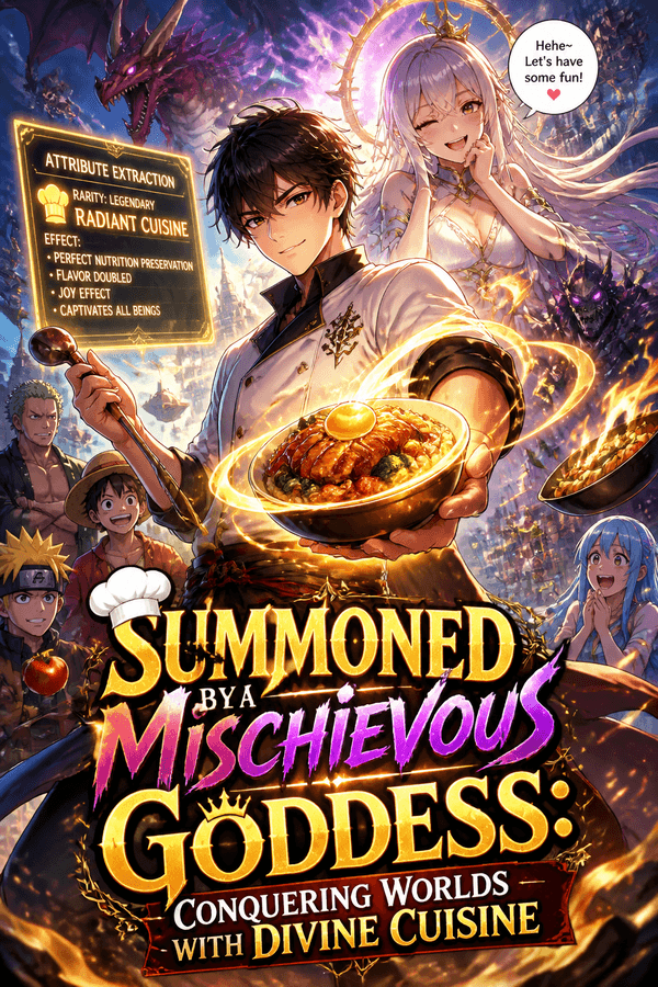 Summoned by a Mischievous Goddess: Conquering Worlds with Divine Cuisine